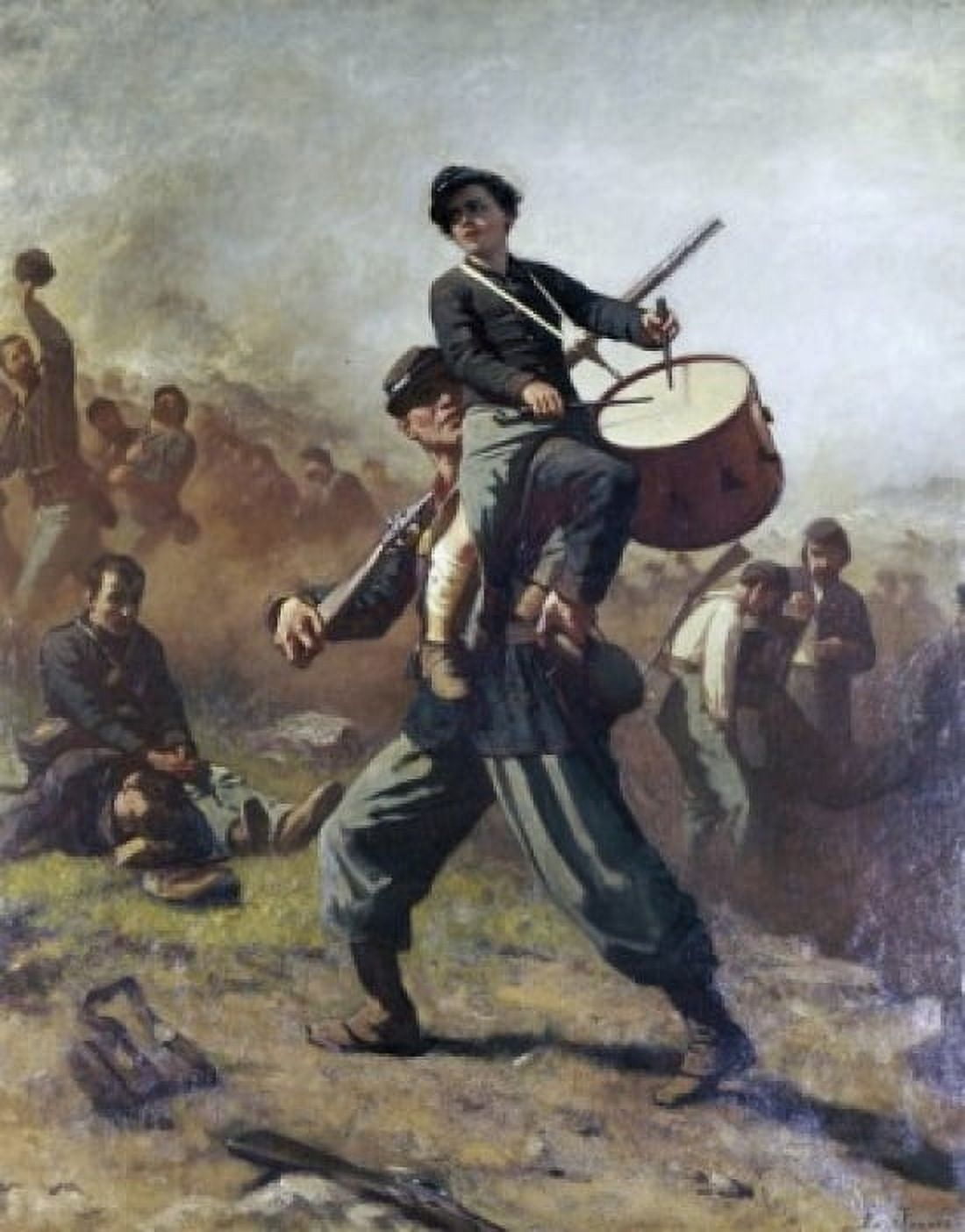 The Wounded Drummer Boy Eastman Johnson (1824-1906 American) Canvas Art - Eastman Johnson (24 x 36)