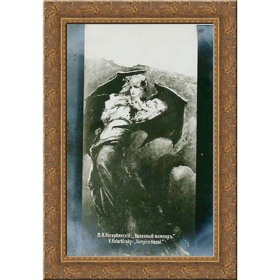 The Wounded Vampire 24x16 Gold Ornate Wood Framed Canvas Art by Wilhelm Kotarbinski