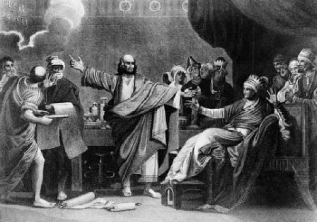 The Writing on the Wall Belshazars Feast and Fall of Babylon by John Neagle engraving 1824 1796-1865 Canvas Art - John Neagle (18 x 24)