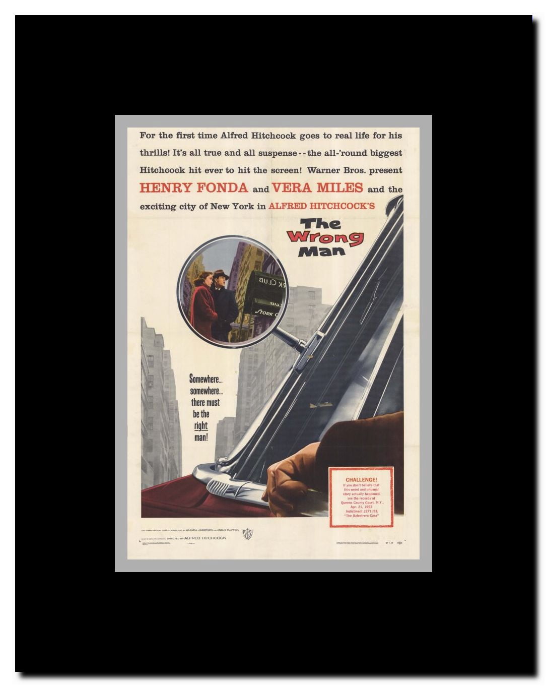 The Wrong Man Framed Movie Poster