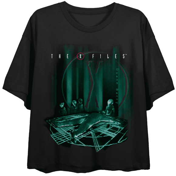 The X-FIles The Truth Is Still Out There Crew Neck Short Sleeve Women's Black Crop Top-XL
