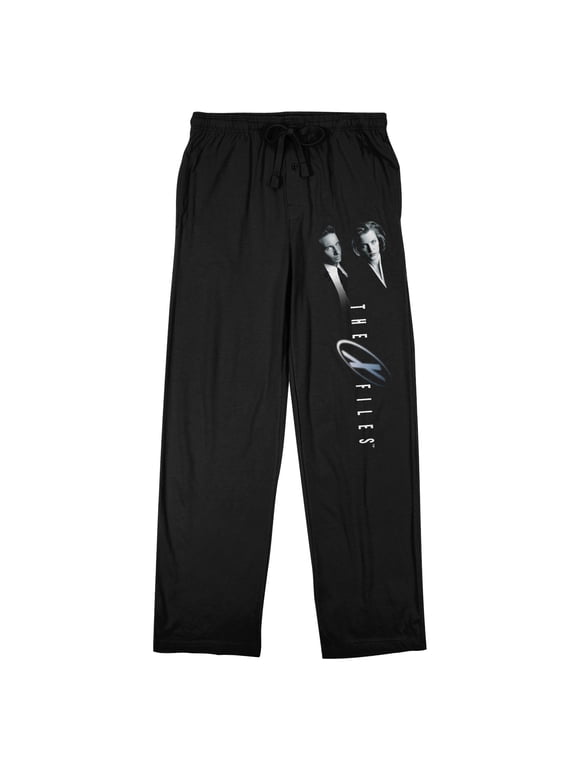 The X-Files Agents Scully & Mulder Men's Black Sleep Pajama Pants-Large