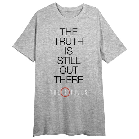 The X-Files The Truth Is Still Out There Crew Neck Short Sleeve Gray Heather Women's Night Shirt-Medium