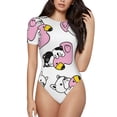 thumbnail image 1 of The Xecao French Bulldog Duck Women's Crew Neck Body Suit, a short-sleeved bodysuit and basic swimsuit, both comfort and style for dating and daily life, 1 of 9