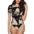 thumbnail image 1 of The Xecao French Bulldog Women's Crew Neck Body Suit, a short-sleeved bodysuit and basic swimsuit, both comfort and style for dating and daily life, 1 of 9