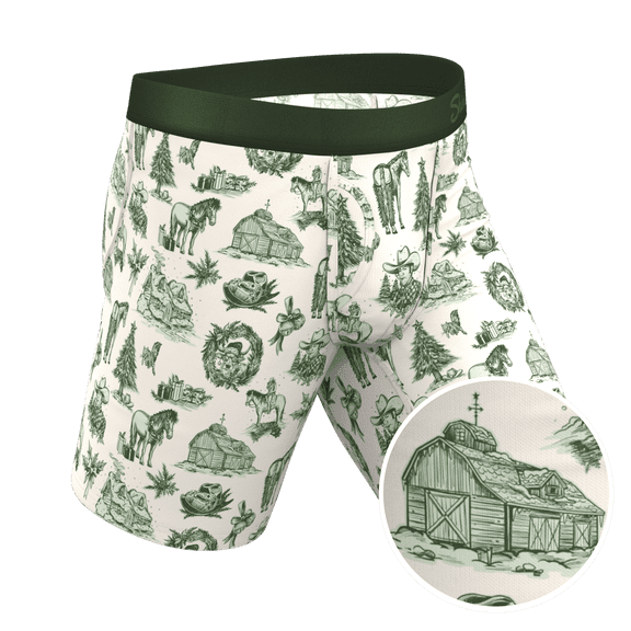 The Western Wonderland - Shinesty Western Toile Ball Hammock Boxer - Long Leg 4X