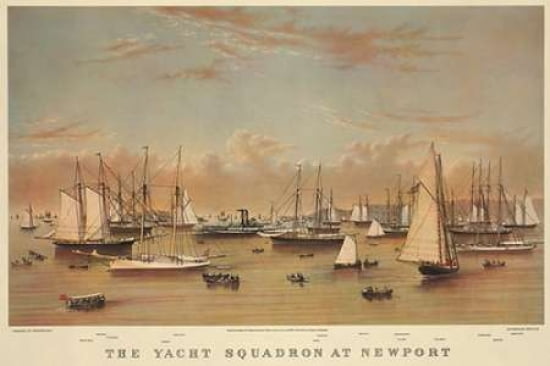 The Yacht squadron at Newport 1872 Canvas Art - Unknown (24 x 36)
