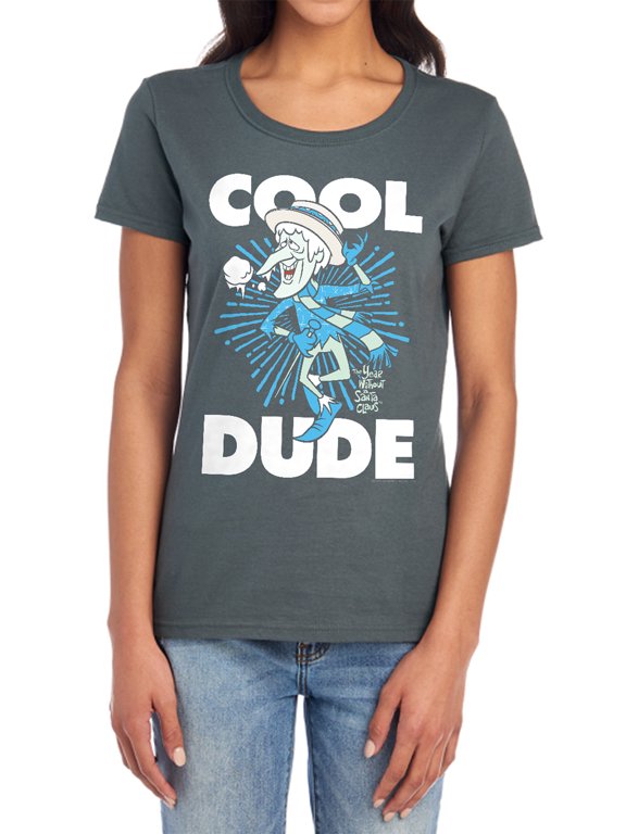 The Year Without A Santa Claus Cool Dude Women's T Shirt, Charcoal, Small