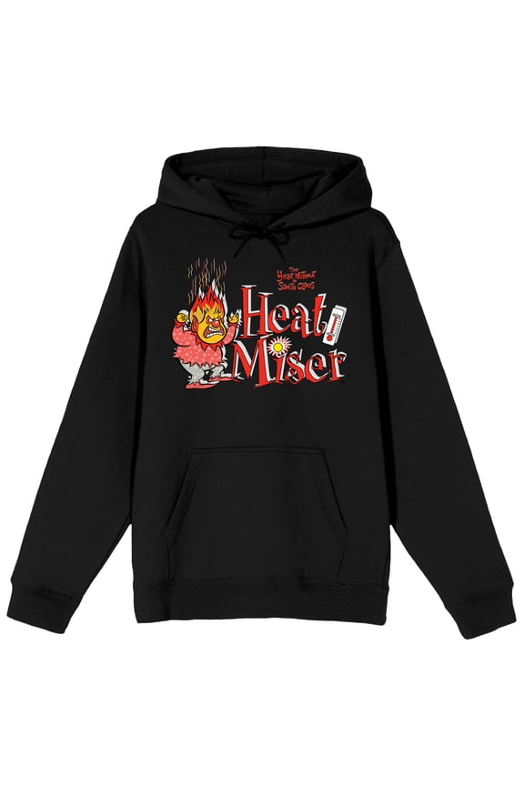 The Year Without Santa Claus Heat Miser Character Men's Black Graphic Hoodie-Medium