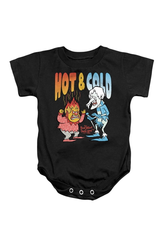 The Year Without Santa Claus Hot and Cold Unisex Infant Snap Suit for Baby, Black, Small