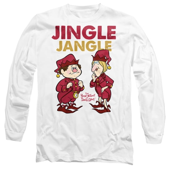 The Year Without Santa Claus Jingle Jangle Unisex Adult Long-Sleeve T Shirt, White, 2X-Large