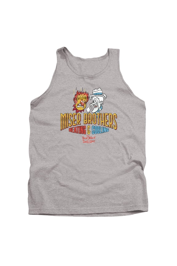 The Year Without Santa Claus Miser Brothers Unisex Adult Tank Top, Athletic Heather, Small