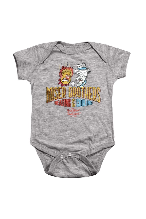 The Year Without Santa Claus Miser Brothers Unisex Infant Snap Suit for Baby, Athletic Heather, Medium
