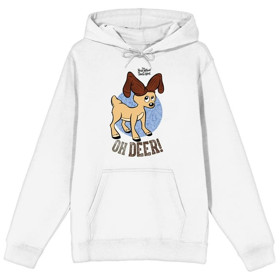 The Year Without Santa Claus Oh Deer Men's White Graphic Hoodie-3XL