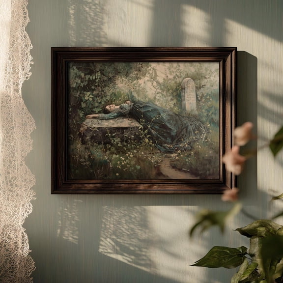 The Yearning Poster Gothic Dark Academia Fairytale Vintage Wall Art