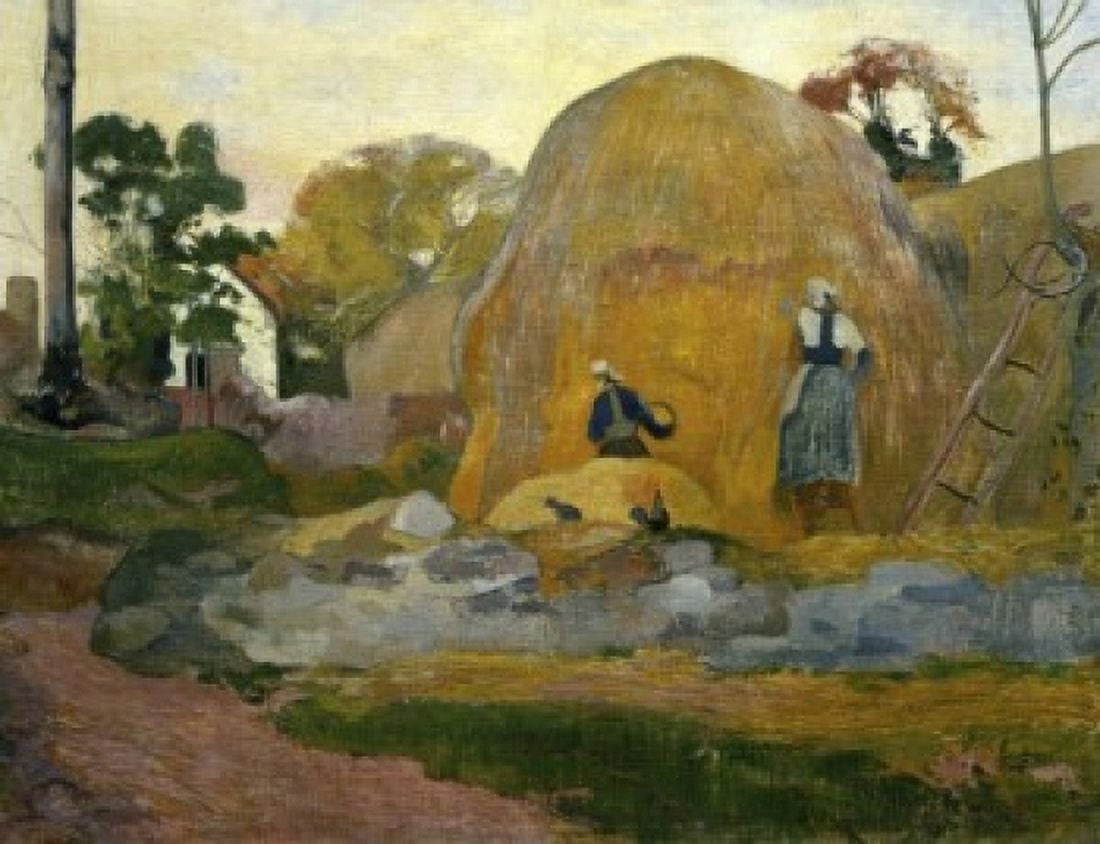 The Yellow Haystacks (Les Meules Jaunes) 19th C Paul Gauguin (1848-1903French) Musee dOrsay Paris Canvas Art - Paul Gauguin (18 x 24)