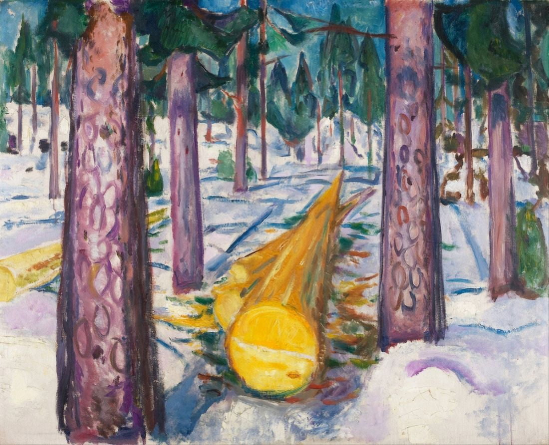 The Yellow Log Canvas Art - Edvard Munch (18 x 24)
