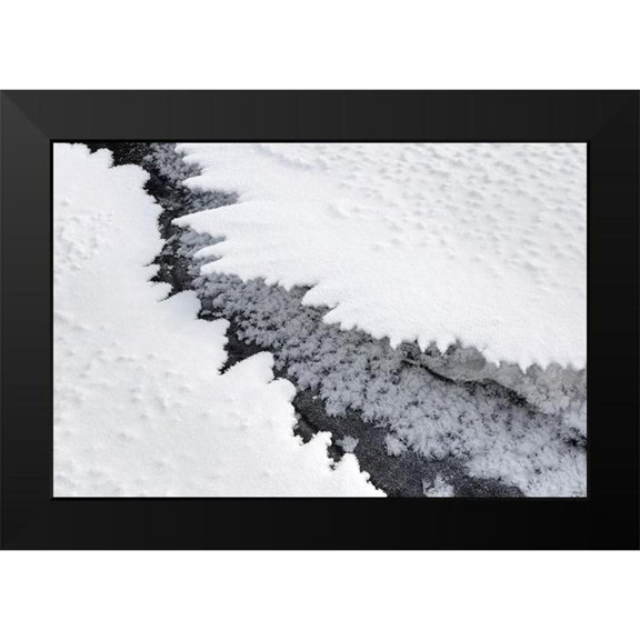 The Yellowstone Collection 14x11 Black Modern Framed Museum Art Print Titled - Ice formations along Slough Creek, Yellowstone National Park