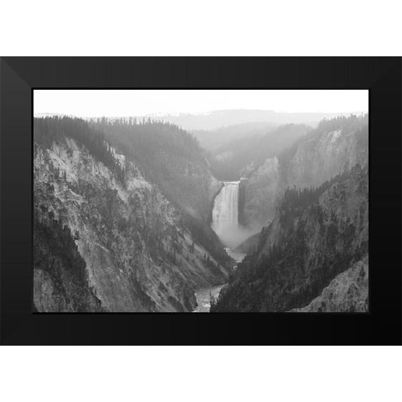 The Yellowstone Collection 14x11 Black Modern Framed Museum Art Print Titled - View from Artist Point, Yellowstone National Park