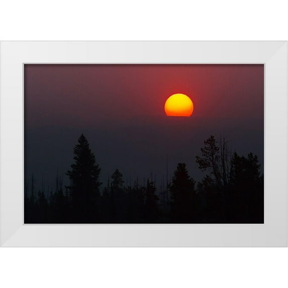 The Yellowstone Collection 14x11 White Modern Wood Framed Museum Art Print Titled - Sunrise over the Beartooth Plateau, Yellowstone National Park