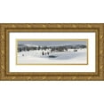 thumbnail image 1 of The Yellowstone Collection 14x7 Gold Ornate Wood Framed with Double Matting Museum Art Print Titled - Winter Panorama, Blacktail Deer Plateau, Yellowstone National Park, 1 of 4