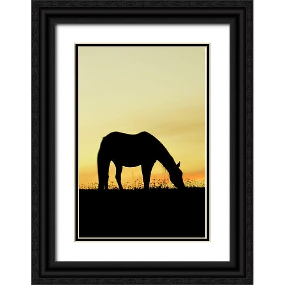 The Yellowstone Collection 17x24 Black Ornate Wood Framed with Double Matting Museum Art Print Titled - Supper Time