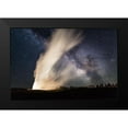 thumbnail image 1 of The Yellowstone Collection 18x13 Black Modern Framed Museum Art Print Titled - Old Faithful and Milky Way, Yellowstone National Park, 1 of 4