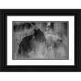 thumbnail image 1 of The Yellowstone Collection 18x13 Black Ornate Wood Framed with Double Matting Museum Art Print Titled - Black Bear Sow with Cub, Tower Fall, Yellowstone National Park, 1 of 4