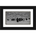 thumbnail image 1 of The Yellowstone Collection 32x18 Black Ornate Wood Framed with Double Matting Museum Art Print Titled - Bison on the move, Lamar Valley, Yellowstone National Park, 1 of 4