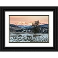 thumbnail image 1 of The Yellowstone Collection 32x23 Black Ornate Wood Framed with Double Matting Museum Art Print Titled - Last light on Cutoff Mountain, Yellowstone National Park, 1 of 4