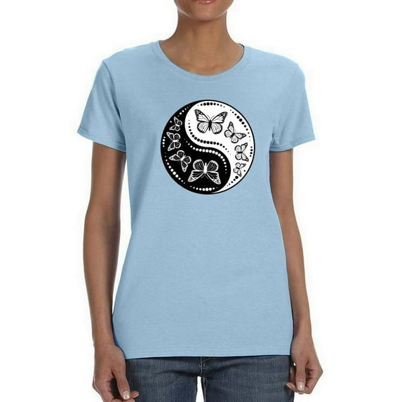 The Ying And Yang Of Butterflies T-Shirt Women -Smartprints Designs, Female Large
