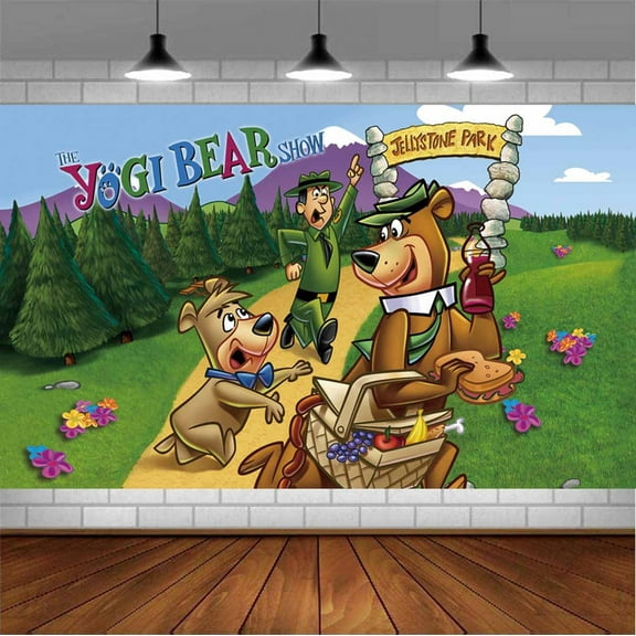 The Yogi Bear Show Backdrop Banner Party Supplies Poster Movie Theme Background for Photography Birthday Decorations