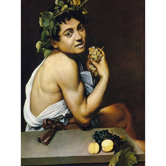 "The Young Bacchus, Caravaggio - CANVAS OR FINE PRINT WALL ART"