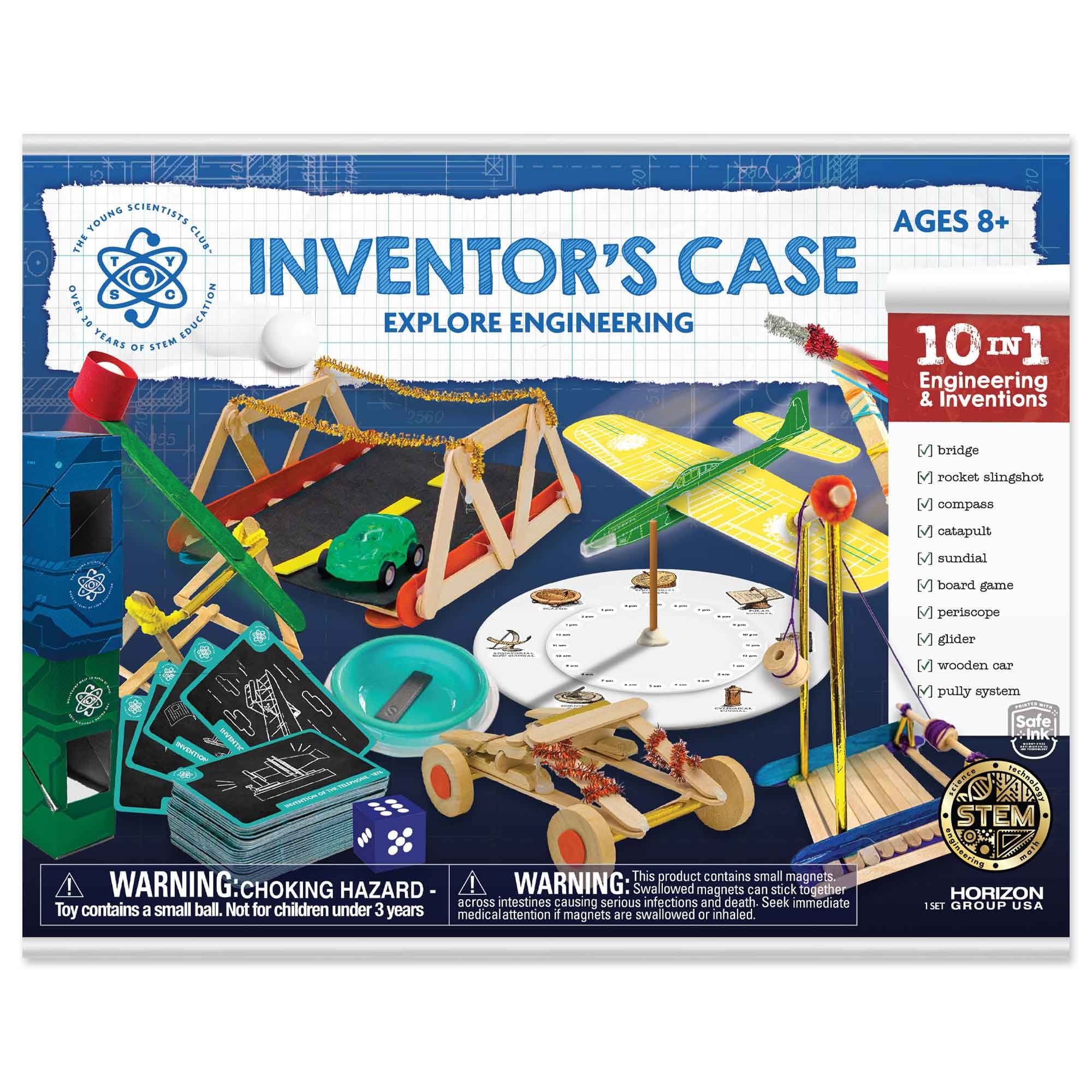 Inventor's Case 10-in-1 STEM Engineering Kit for Ages 8+