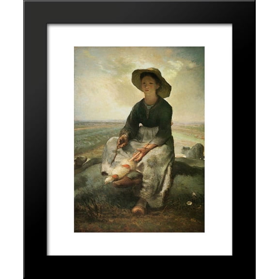 The Young Shepherdess 20x24 Framed Art Print by Millet, Jean-Francois