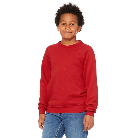 The Youth Sponge Fleece Raglan Sweatshirt - RED - L