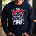thumbnail image 1 of The Yule Cat Is Coming Sweatshirt – Jólakötturinn Christmas Cat Shirt, Dark Winter Solstice Yule Gift, Icelandic Folklore Holiday Sweater, 1 of 5