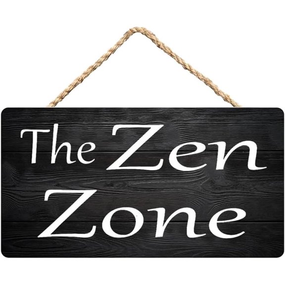 The Zen Zone Wooden Sign 12 x 8 Inch - Home Meditation & Yoga Room Decor for Wellness Enthusiasts, Calm Space Sign for Stress Relief Areas