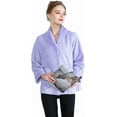thumbnail image 1 of Loungees Purple Drop Needle Coral Fleece Shawl Collar Button Front Bed Jacket - 2X, 1 of 7