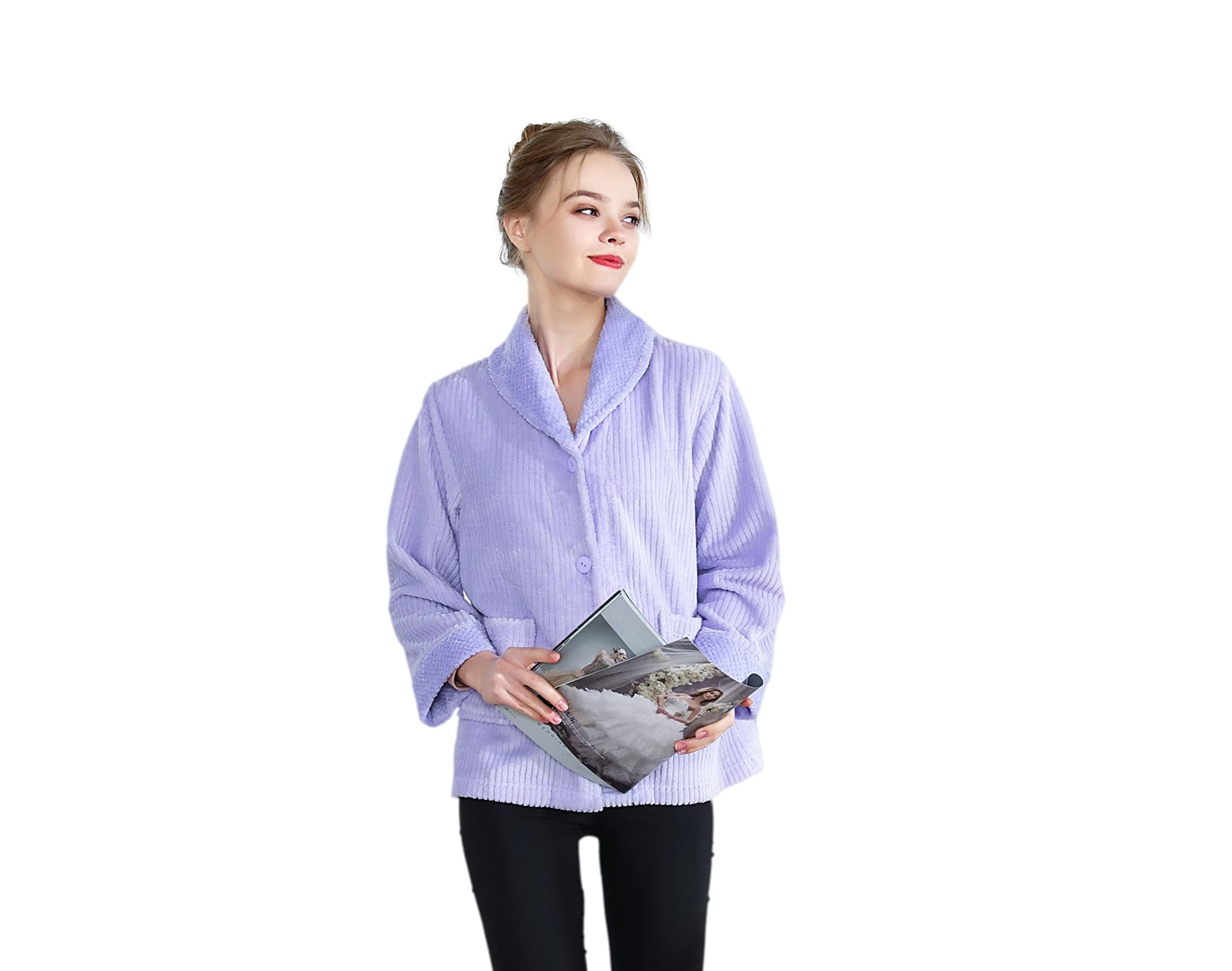 Embroidered Collar Bed Jacket main image 1