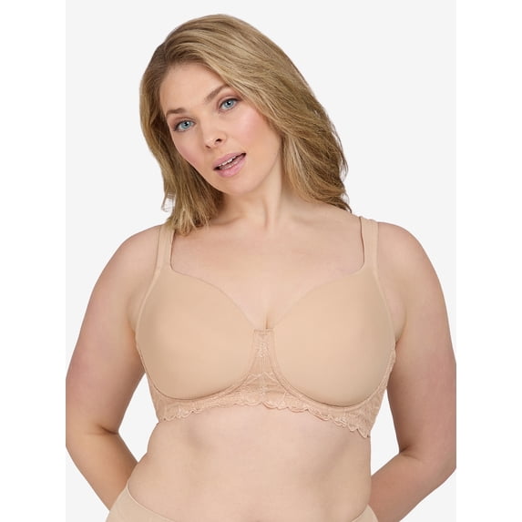 Leading Lady, The Zoey, Lace Band Tshirt Bra, Lightly Padded, Wireless Support, Full Coverage, Smoothing, Lift and Contour (Women's & Women's Plus)