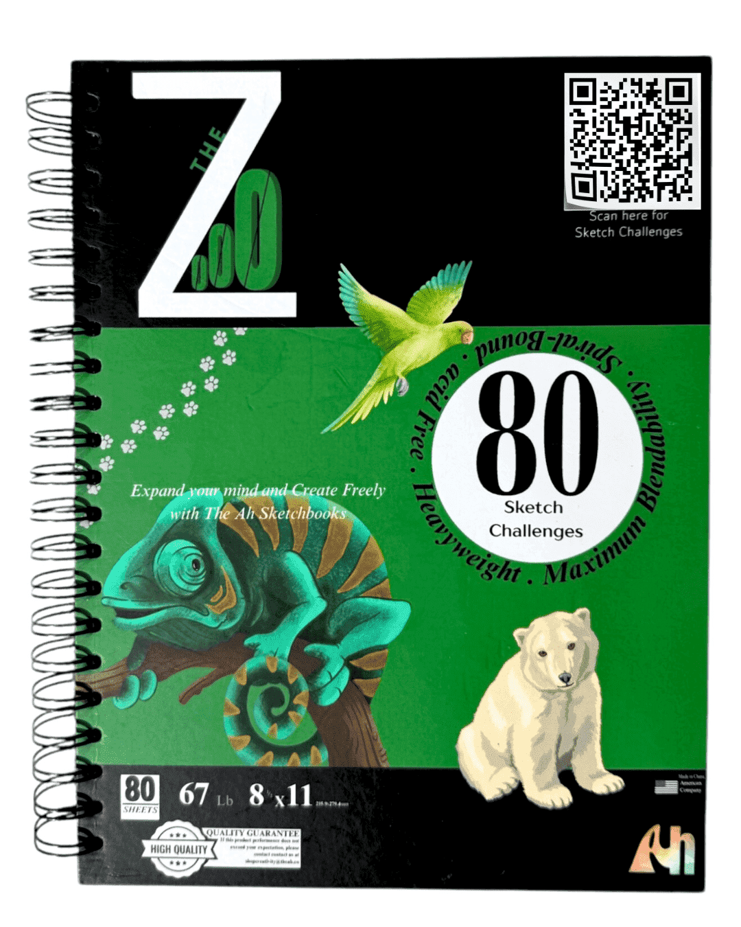 The Zoo Sketchbook The Arts Haven, 8.5x11, Multicolor, 80 Pages