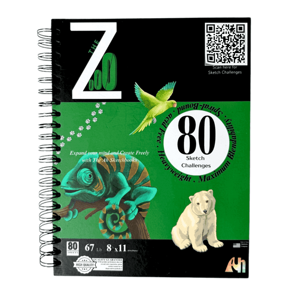 The Zoo Sketchbook The Arts Haven, 8.5x11, Multicolor, 80 Pages