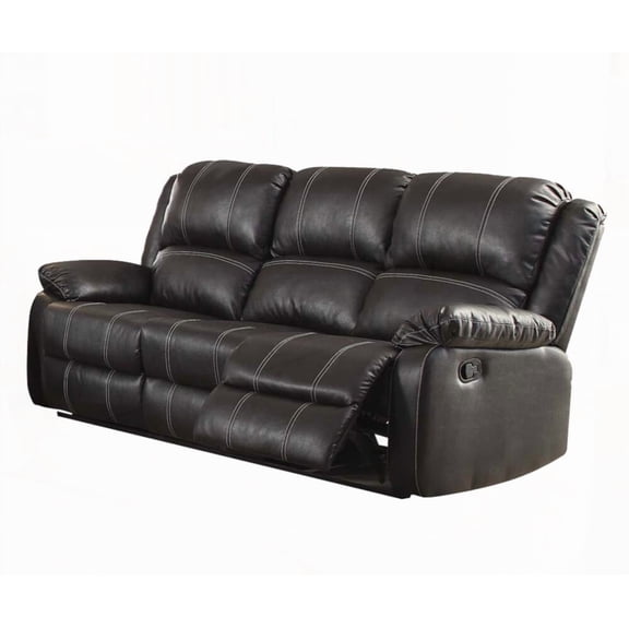 The Zuriel Black Synthetic Leather Recliner Sofa Offering Exceptional Comfort