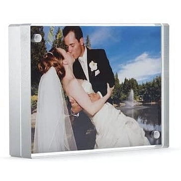 The acrylic MAGNET FRAME with Metallic Silver edge by Canetti - 2.5x3.5