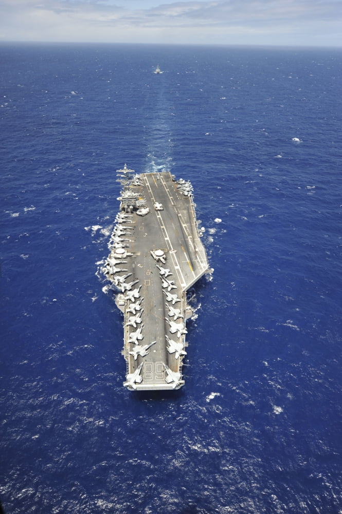 The aircraft carrier USS Nimitz Canvas Art - Stocktrek Images (23 x 35)