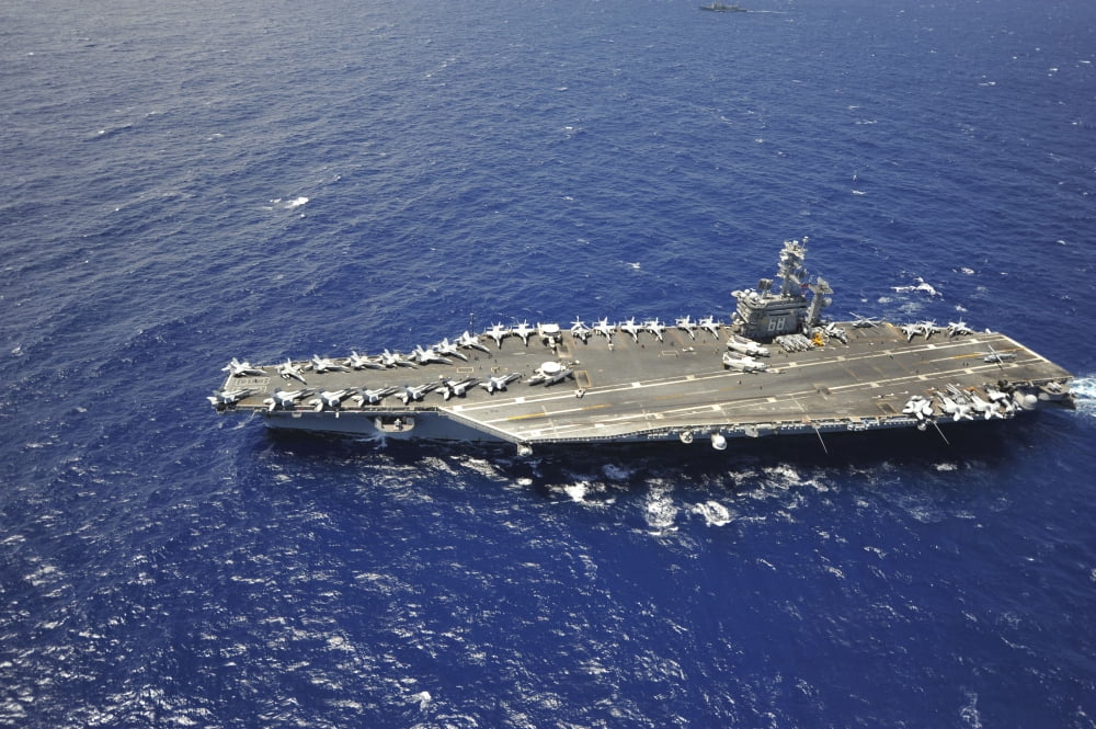 The aircraft carrier USS Nimitz Canvas Art - Stocktrek Images (35 x 23)
