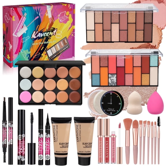 KAVCENT Makeup Kit for Women and Teenagers, Full Makeup Kit for Women, All-in-One Makeup Gift Set, Gift Makeup Kit for Teen Girls