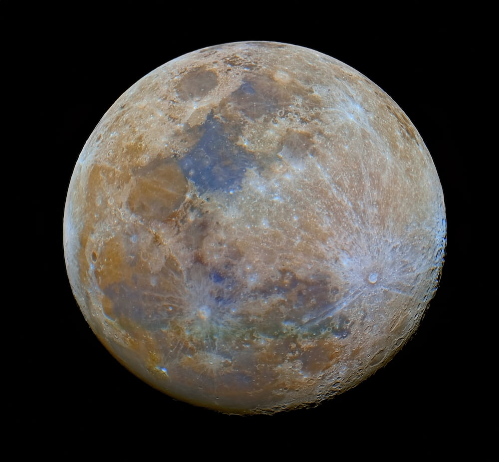 The almost full Moon in color Canvas Art - Luis ArgerichStocktrek Images (29 x 27)