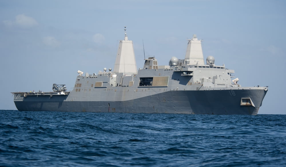 The amphibious transport dock ship USS New Orleans Canvas Art - Stocktrek Images (37 x 22)